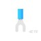 Te Connectivity Fork Terminal, #8 Stud Size, 14 AWG, 600 V, Vinyl Insulated, Blue 2-34166-1 - alternate 3